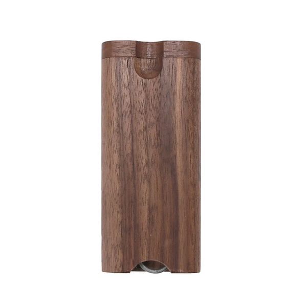 Custodia portatile in legno Scatola di legno naturale fatta a mano con filtri per sigarette in ceramica One Hitter Pipe Gancio per pulizia in metallo Accessori per fumatori Tubi per tabacco
