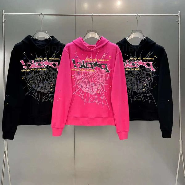 Young Thug Pink Sp5der 555555 Uomo Donna Felpa con cappuccio Schiuma di alta qualità Stampa Spider Web Grafica 555555 Felpe Pullover S-XL 369