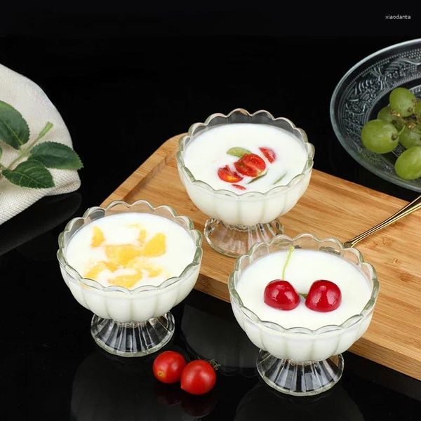 Weingläser Eisbecher Ins Milchshake Kaltes Getränk Dessert Kreative Spitze Verdicktes Glas Trinkgeschirr Küche Esszimmer Bar Hausgarten