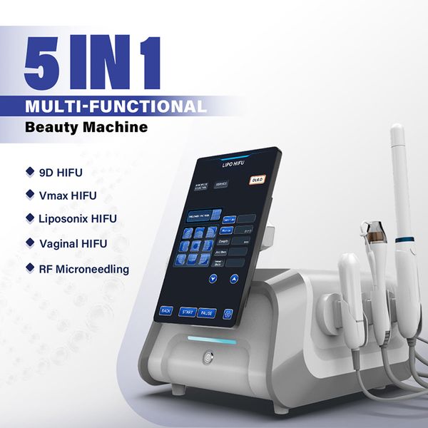 5 in 1 portatile HIFU RF Face Lifting vaginale stringere ridurre i pori cicatrici da acne Vmax macchina ultrasuoni focalizzati ad alta intensità