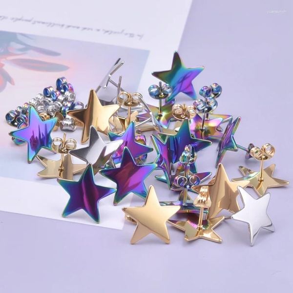 Orecchini con perno 6 Pz/lotto Acciaio Inossidabile Piccole Donne Carine Star Studs Punk Minimalista Pentagramma Orecchini Penetranti Dei Monili Che Trovano