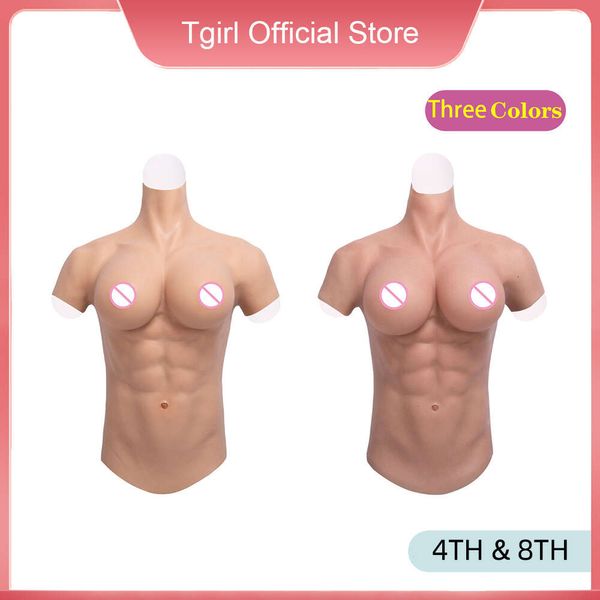 Acessórios de fantasia F Cup Big Breast Fake Body Terno Cosplay Silicone Crossdress Transgênero Músculo