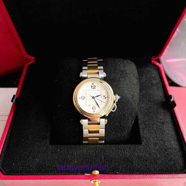 Золотые и серебряные двухцветные часы серии Carter Pasha с новой заводной головкой диаметром 35 мм, импортным швейцарским кварцевым механизмом и оригинальной коробкой TLUK