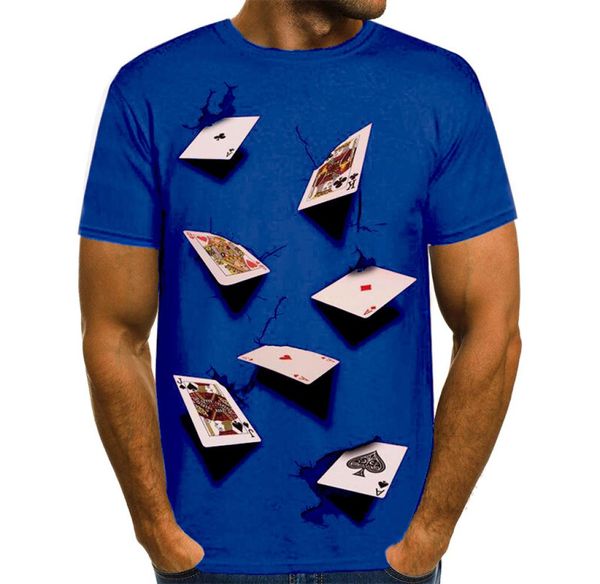 Artı Boyut 3D Poker Tişört Oyun Kartları Giyim Gömlekleri Las Vegas Tshirt Giyim Üstler Erkekler Komik 3D Tshirt27731585