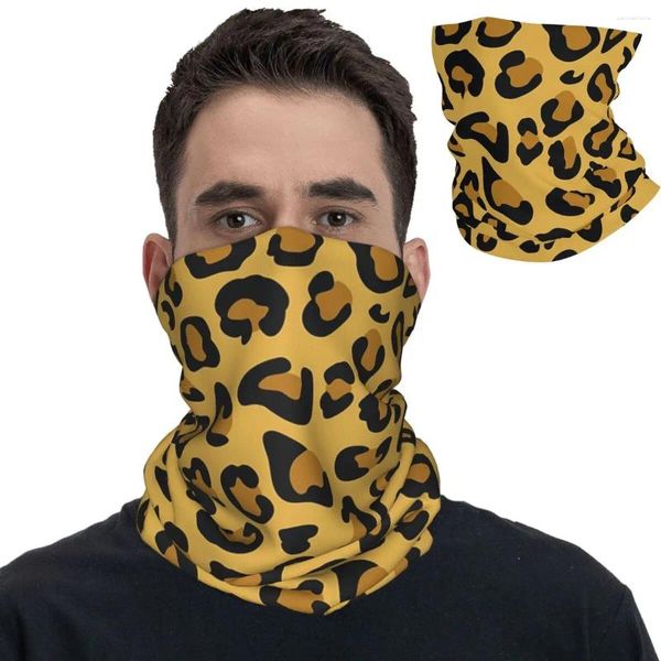 Sciarpe Pelle di ghepardo Modello leopardo Bandana Ghetta per il collo Passamontagna stampato Sciarpa per il viso Copricapo multiuso Equitazione per uomo Donna Adulto