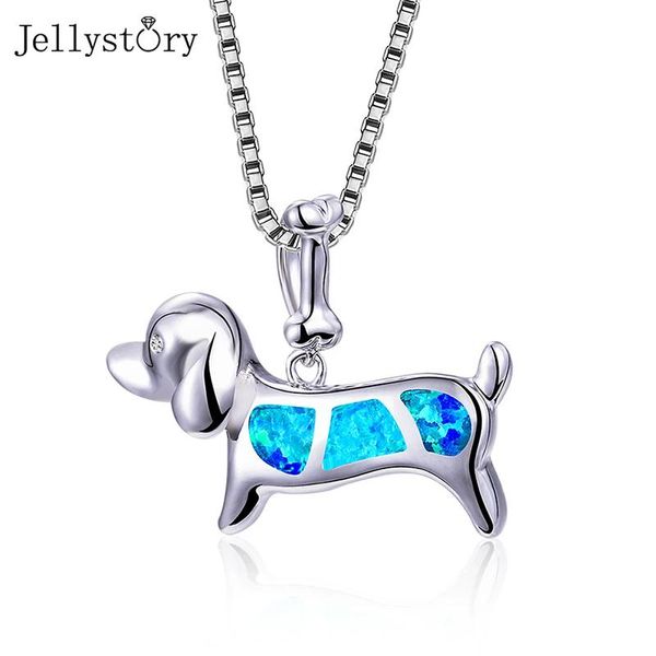 Colares Jellystory Simples Opala Charme Colares Para Mulheres Real 925 Sterling Silver Dog Pingente Design Exclusivo Casamento Aniversário Jóias