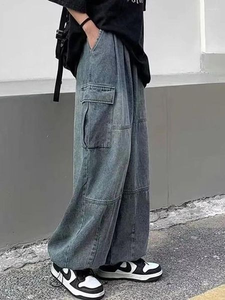 Pantaloni da donna Vintage Jean Donna Harajuku Pantaloni larghi in denim a gamba larga Pantaloni larghi oversize autunnali femminili Lady Hip Hop Vita elastica allentata