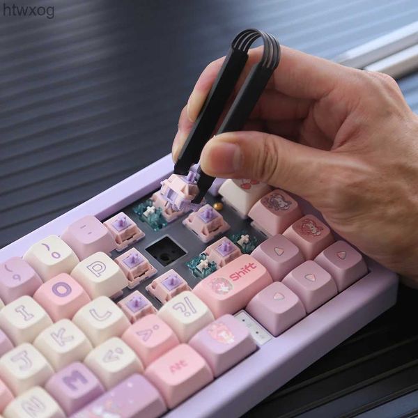 Teclados teclado interruptor chave extrator antiderrapante keycap extrator removedor interruptores de teclado ferramenta removedor para teclados mecânicos hot swappable yq240123