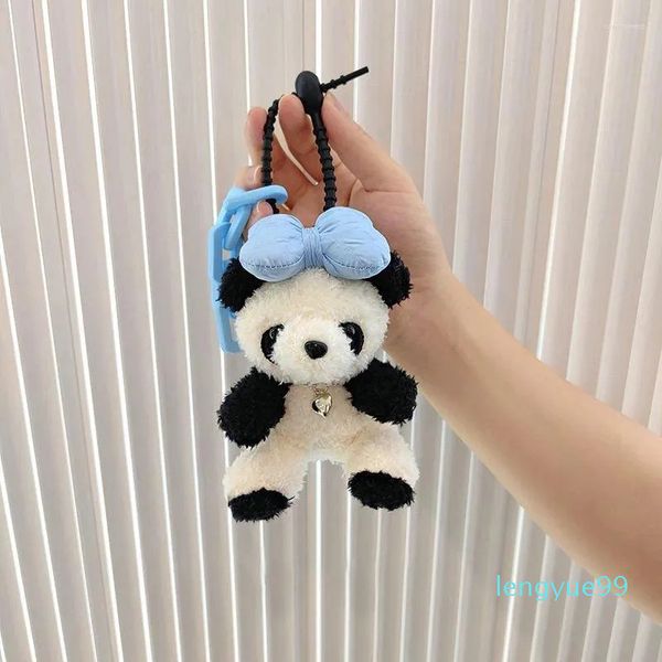 Schlüsselanhänger Niedlicher Panda Plüschpuppe Schlüsselanhänger für Taschenanhänger Zubehör 2024 Mode Kawaii Gefüllte Schlüsselanhänger Großhandel