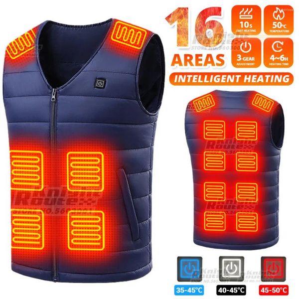 Vêtements de moto 16 zones gilet auto-chauffant veste pour homme thermique femme USB chauffée pêche chaude camping lavable hiver