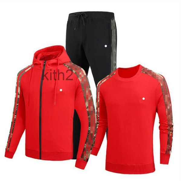 Tute da uomo Abbigliamento sportivo per giacche con tuta a maniche lunghe Pantaloni da jogger casual Abbigliamento 4 colori Set da 3 pezzi Taglia asiatica B11J