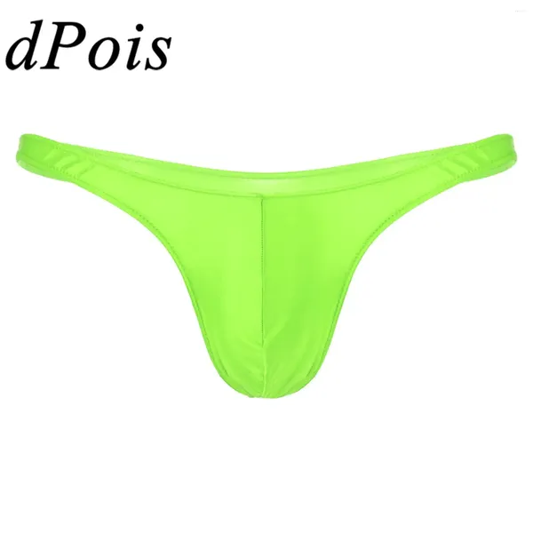 UNDANTANT'lar Erkekler Parlak Düşük Bel Külotu Yüzme Özetleri Hommes Bulge Pouch Thongs iç çamaşırı düz renkli güneşlenti mayo