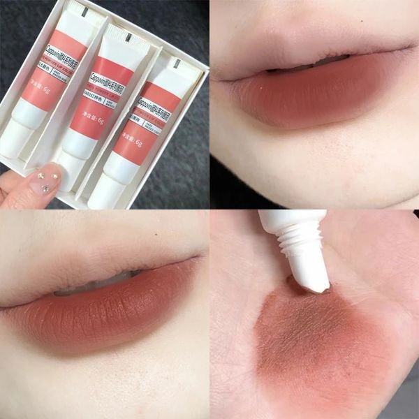 6 Cores Veludo Matte Batons Líquidos À Prova D' Água Nude Lip Gloss Longa Duração Copo Antiaderente Sexy Lip Tint Lama Maquiagem Cosméticos 240119