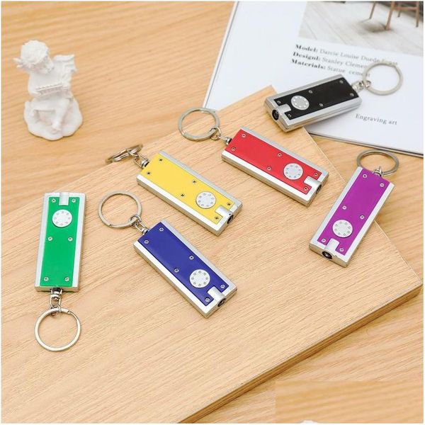 Outros suprimentos de festa festiva LED Keychain Light Box-Type Chaveiro Luzes Chaveiro Publicidade Promocional Presentes Criativos Pequeno Fl Dhwwi