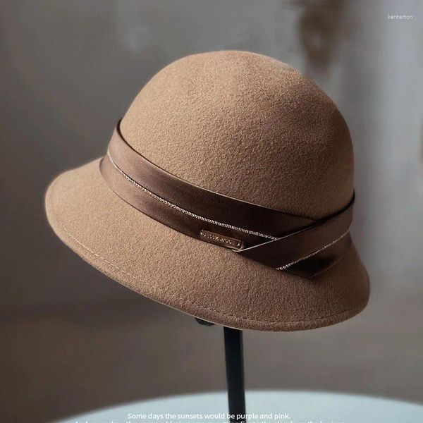 Berretti Cappello di lana boutique di alta qualità Autunno e inverno Socialite Leggero Lusso Pendolare Feltro Pescatore