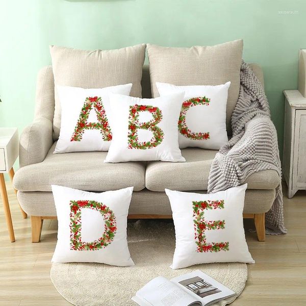 Cuscino Decorazione natalizia per la casa Federa per divano da ufficio con motivo alfabeto inglese dorato