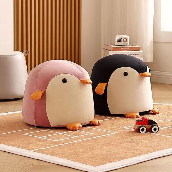 Fabricantes atacado fezes pinguim antiderrapante macio brinquedo infantil cadeira sofá banquinho criativo dos desenhos animados animal banco sala de estar decoração móveis otomano