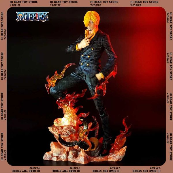 Figuras de juguete de acción One Piece Gk Sanji Figuras Sanji Luminoso 27 cm Figura de anime Estatua Pvc Figurita Modelo Muñeca Decoración Colección Sala Juguetes Regalos