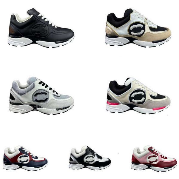 Scarpe casual di marca firmate scarpe da canale da donna triple in pelle scamosciata bianca e nera in polvere per sport all'aria aperta taglia 35-42