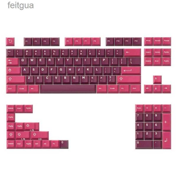 Teclados Teclados Teclados de cor vermelha Injeção de duas cores 121 teclas à prova de luz CherryProfile Keycap definido para jogos interruptores de teclado mecânico R9UA YQ240123