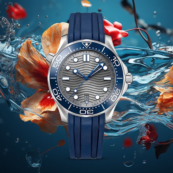 Luxo Mens Designer Vintage Master Watch 8215 Movimento Mecânico Relógios Automáticos para Mulher Homens Blue Wave Dial Relógio de Pulso Montre de Luxe 41mm Relógios de Pulso