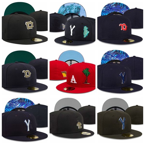 Cappelli aderenti unisex di buona qualità Cappello snapback Cappellini da baskball Tutti i logo della squadra uomo donna Sport all'aria aperta Ricamo Cotone piatto Berretti chiusi Berretto da sole flessibile taglia 7-8 h4-11.22