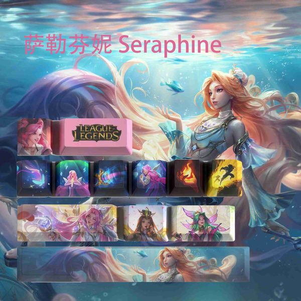 Tastiere Tastiere Copritasti Seraphine Copritasti League of Legends Copritasti da gioco Profilo OEM 12 tasti Copritasti sub color PBT YQ240123