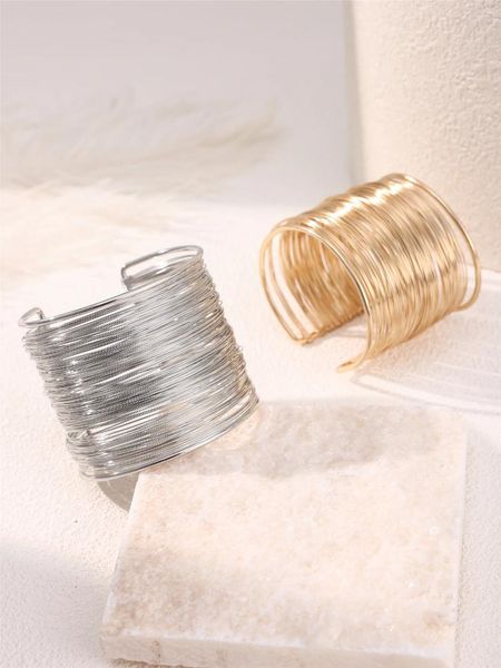 Armreif-Mode-Brautschmuck aus metallischen Filamenten aus Platin-Zink-Legierung ist ein High-End-Armbanddesign