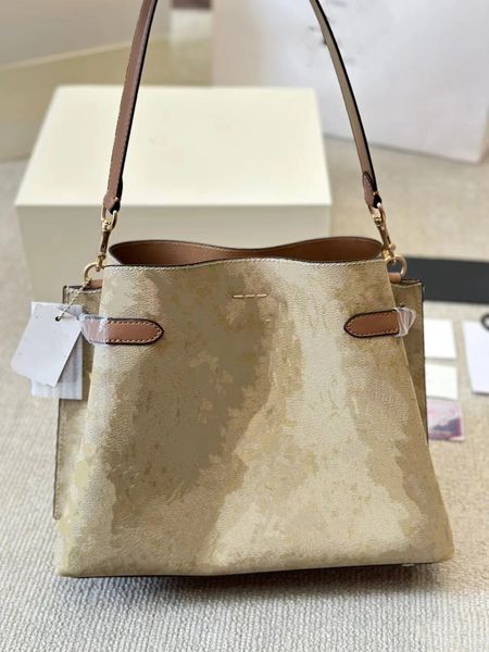 7a Moda Tasarımı Kadınlar Vintage Tote Çanta Sökü Renkli Cowhide Omuz Kayışı Tuval Kumaş Büyük Kapasite Pratik Çok Yönlü Tek Omuz Crossbody Bag