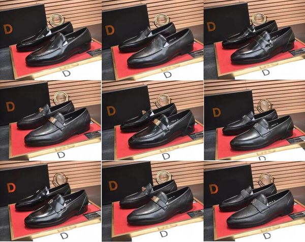 DolGab marque de luxe rétro hommes chaussures habillées richelieu fête en cuir chaussures formelles bouton en métal chaussures de mariage chaussures plates pour homme mâle Oxfords sans lacet Loafe taille 38-45