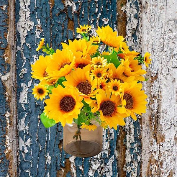 Fiori decorativi Fiore di simulazione di matrimonio rustico: girasole artificiale per un ambiente perfettamente romantico e naturale