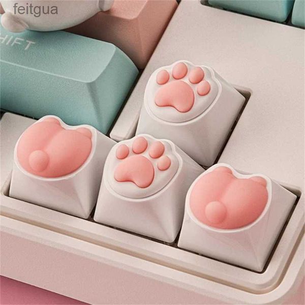 Tastiere Tastiere 3D Soft Keycap Morbido silicone a forma di zampa di gatto per tastiere meccaniche con struttura MX YQ240123