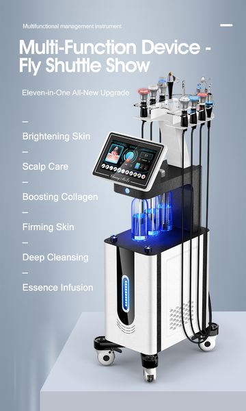 Dispositivo multifunzione fly shuttle mostra 11 in 1 nuovo aggiornamento schiarente rassodante salone di bellezza macchina per la pelle
