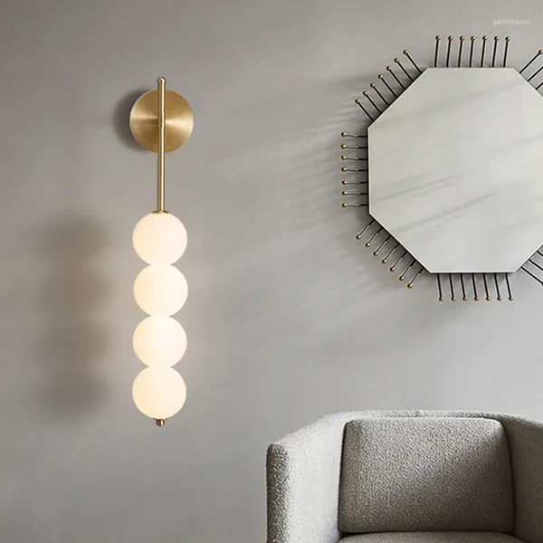 Настенные светильники Nordic Wind Pearl Lamp Minimalist LED Milky Для домашнего декора Гостиная Столовая Бра Прикроватные тумбочки Aisie Спальня Роскошный креатив