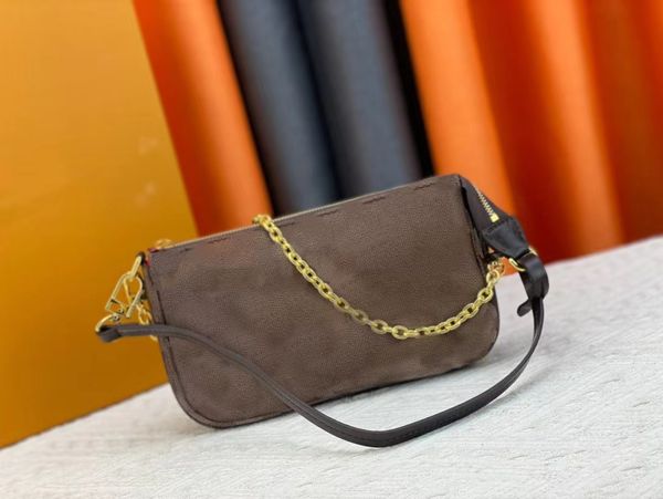 Sac à bandoulière avec chaîne de luxe pour femmes, fourre-tout à double usage, petit sac carré, sac baguette à la mode