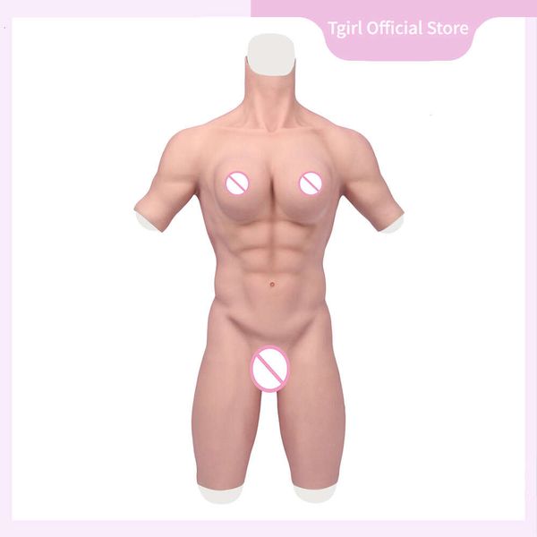 Acessórios de traje formas de mama muscular bodybuliding quinceanera vestido cosplay silicone full-bodysuit peitos falsos para crossdress transgênero