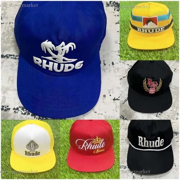 Designer-Kappen Rhudes-Hut Outdoor-Baseballkappe Hip-Hop-Graffiti-Hut Lässiger Schriftzug mit gebogener Krempe Vintage New Era-Kappen Männer Frauen Klassischer Retro-Stil Graffiti-Visier