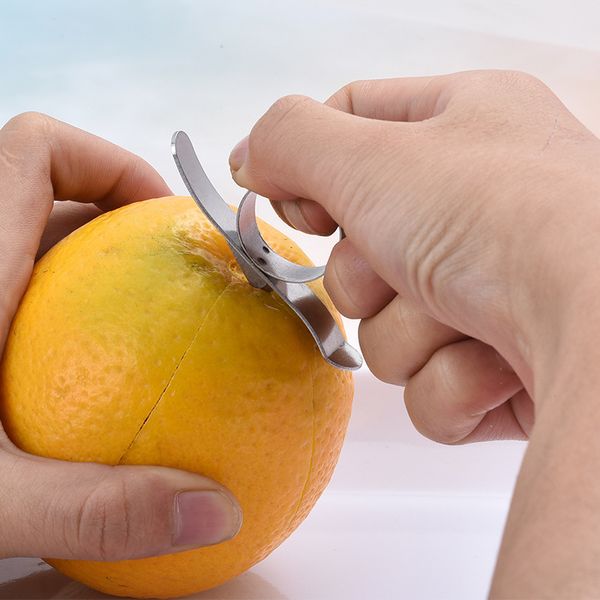 Zitronen- und Zitrusschäler, Finger-Typ, offen, Orangenschäler, Gerät, Edelstahl, Orangenschäler, Peeling, Küche, Obstschälwerkzeug, Pelador De Citricos Y Limon