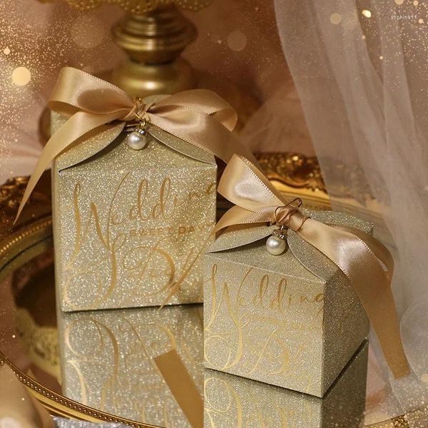 Подарочная упаковка, свадебные сувениры, коробки для конфет с креативной лентой, прямоугольная бумажная коробка для сладостей для помолвки, вечеринки, юбилея