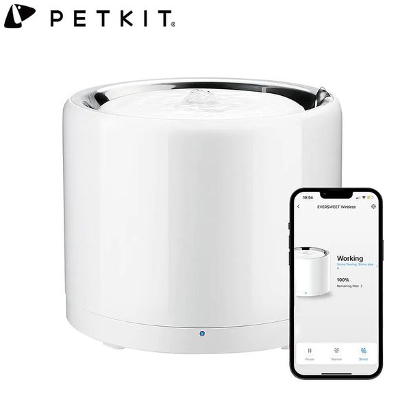 Alimentadores PetKit Cat Dog Aço Inoxidável Eversweet Fonte Sem Fio Bomba de Água Controle de Aplicativo Ultra Silencioso Smart Pet Dispensador de Aquecimento de Água