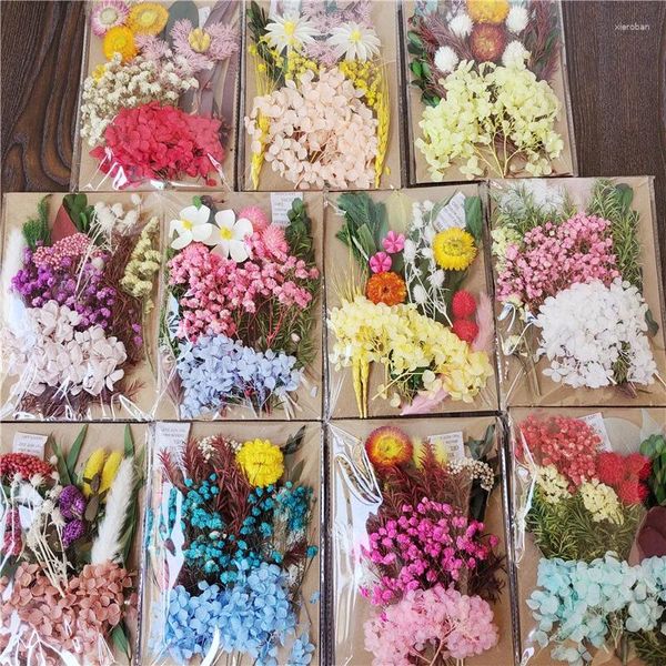 Flores decorativas prensadas faça você mesmo, acessórios artesanais, flores secas reais, planta para vela, resina epóxi, pingente, colar, jóias, makin