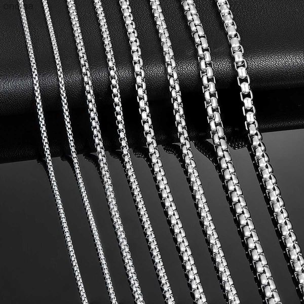 Colares com pingente de espessura 2 mm / 3 mm / 4 mm / 5 mm / 6 mm Corrente de colar de meio-fio clássico de aço inoxidável para homens e mulheres joias de 14 a 40 polegadas YQ240124