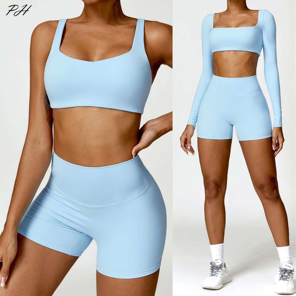 Lu Align Lemon Gym Completi da donna Set manica lunga 2 pezzi Abbigliamento sportivo per nudità Abbigliamento da allenamento Abbigliamento sportivo Pantaloncini Reggiseno fitness Crop Top Tute sportive Nuovo LL Lu Jogger