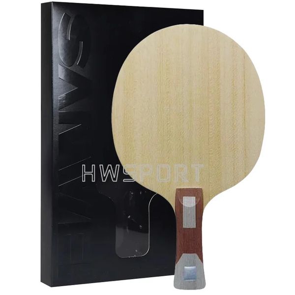 Sanwei 75 lâmina de tênis de mesa interna 5 madeira 2 alc carbono ping pong para condução de loop mais ataque rápido 240122