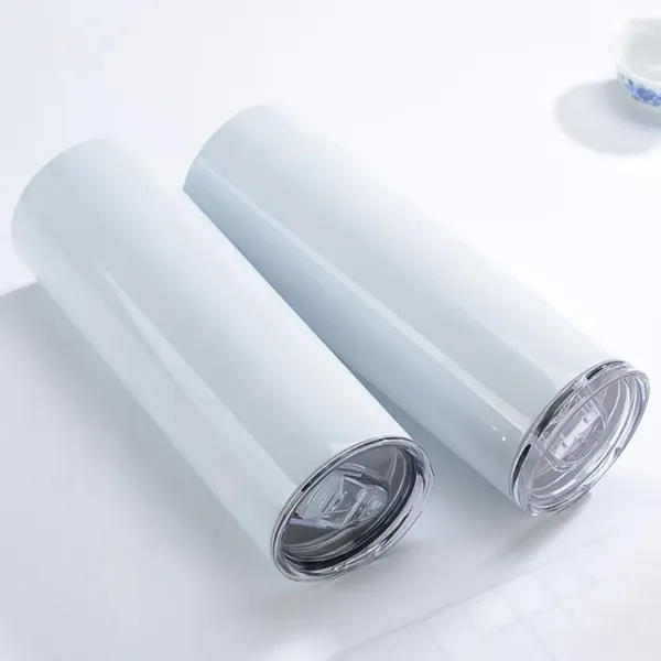 Bottiglie d'acqua Elegante tazza isolata Bicchiere in acciaio inossidabile Set Tazza per sublimazione a prova di perdite con cannuccia per viaggi domestici Uso termico