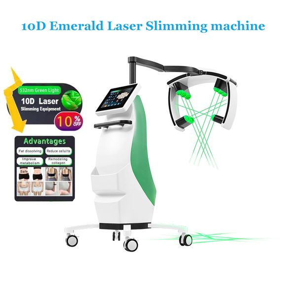 Neuester Emerald 532nm Bester schlanker Kaltlaser zur Cellulite-Reduktion Schönheitsgerät 10d Laser-Schlankheitsgerät für den Spa-Einsatz
