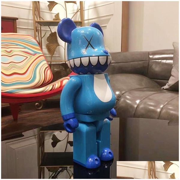 Jogos de filmes est 400% 28cm 0.6kg chomper bearbrick o pvc bluetooth moda urso figuras brinquedo para colecionadores arte trabalho modelo decorat dhy5o