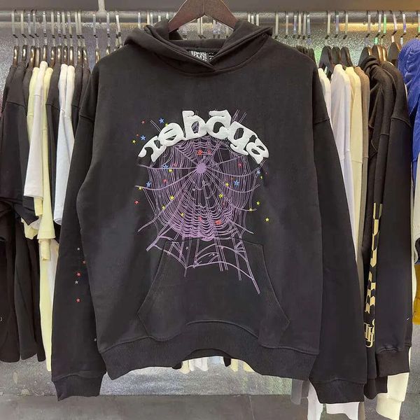 Tasarımcı Moda Giyim Lüks Erkekler Sweatshirts SP5der 555555 Yıldız Aynı Melek Numarası Gevşek Pamuklu Hoodie Sweater Erkekler ve 14