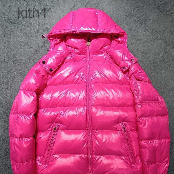 Mode Rosa Daunenjacken Herren Parkas Verdicken Warme Pufferjacke Klassischer Stil Licht Paar Reißverschluss Strickjacke Mit Kapuze Streetwear Mäntel Winter Designer Kleidung NB7D