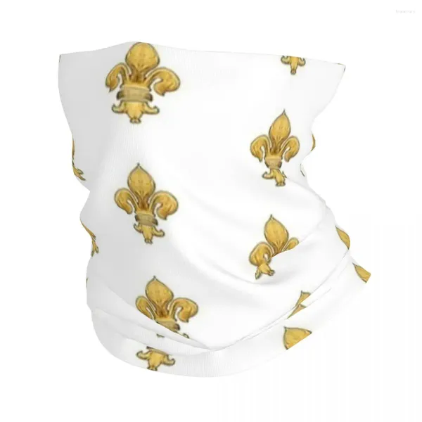 Sciarpe Royal Fleur-De-Lys Bandana bianca Ghetta per il collo Fiore di giglio Passamontagna Sciarpa per il viso Fascia multiuso Corsa per uomo Donna